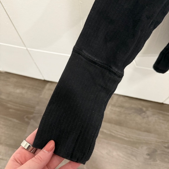 Free People Black Ribbed High Neck Long Sleeve - Picture 4 of 8